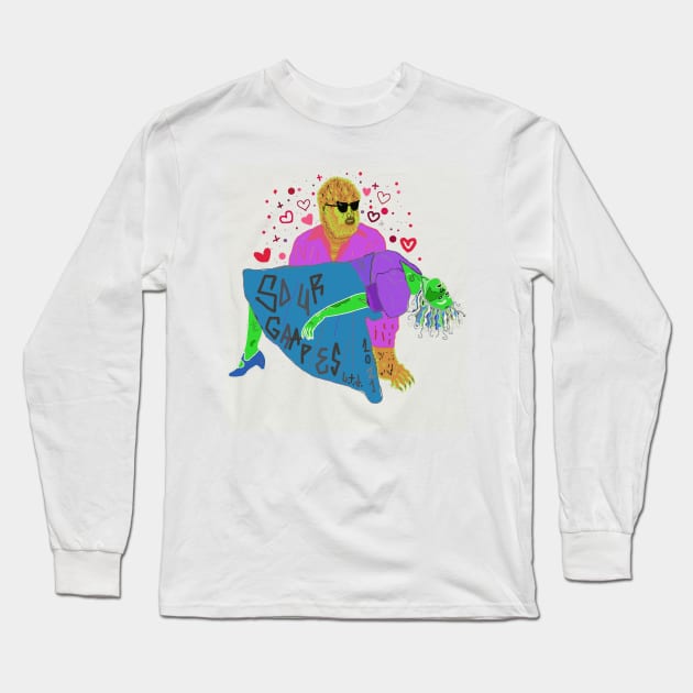 "WolfMan Holds His Girl" Long Sleeve T-Shirt by SourGrapesFashion